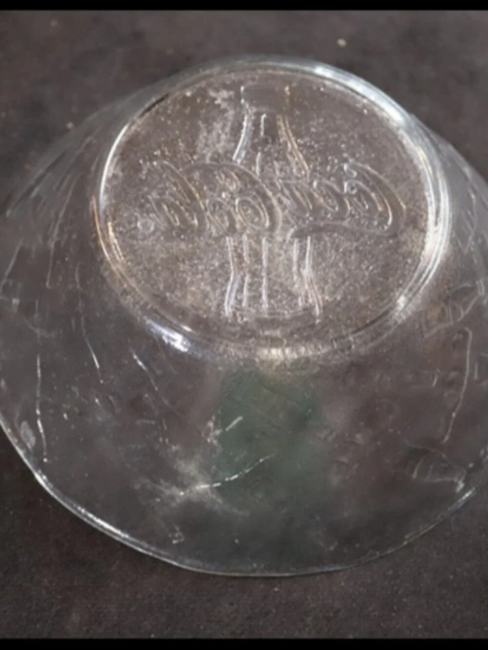 Vintage Arcoroc Coca Cola Embossed Glass Bowl Snack 6½“ Bowl